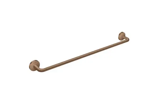 Wandmontierter Handtuchhalter von AXOR in gebürstetem Rotgold mit zwei runden Halterungen an den Enden.